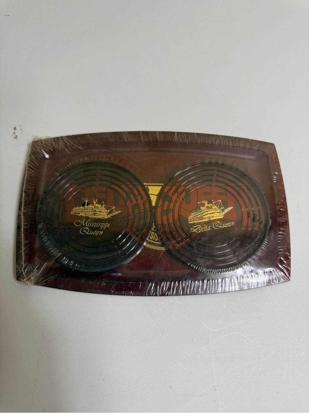 Vintage New Sealed Mississippi Queen & Delta Queen Steamboat Plastic Coasters